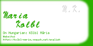 maria kolbl business card